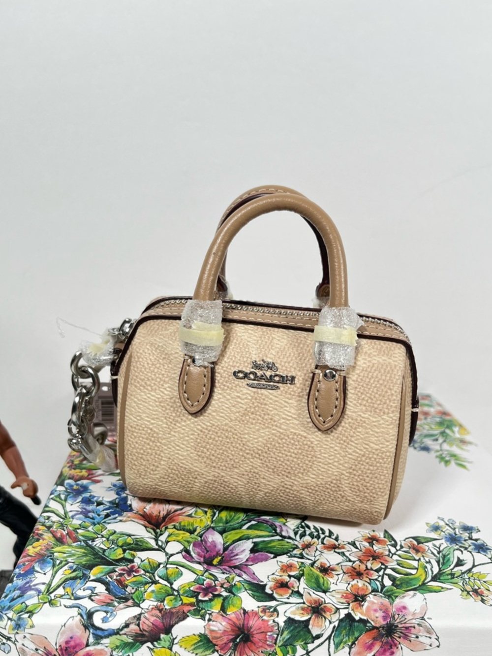 Coach Mini Rowan Bag Charm In Signature Canvas  NWT